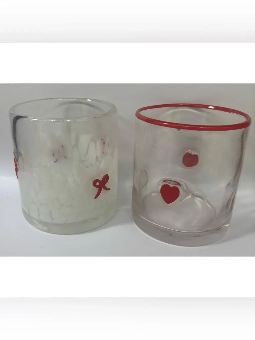 Anthropologie Bows / Hearts drinking glasses ~ Great Condition